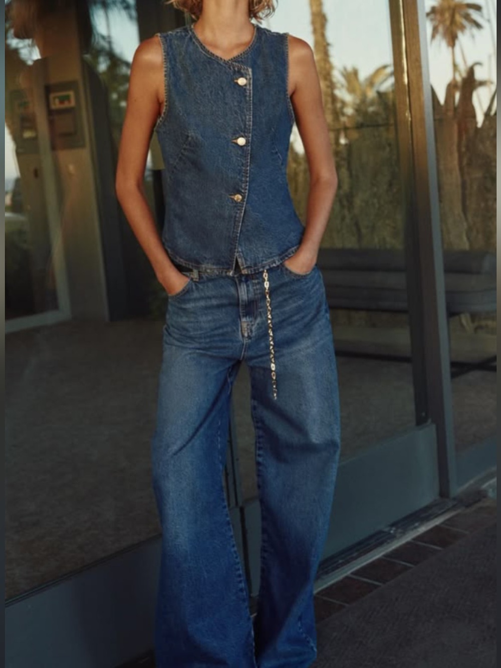 Zara denim top